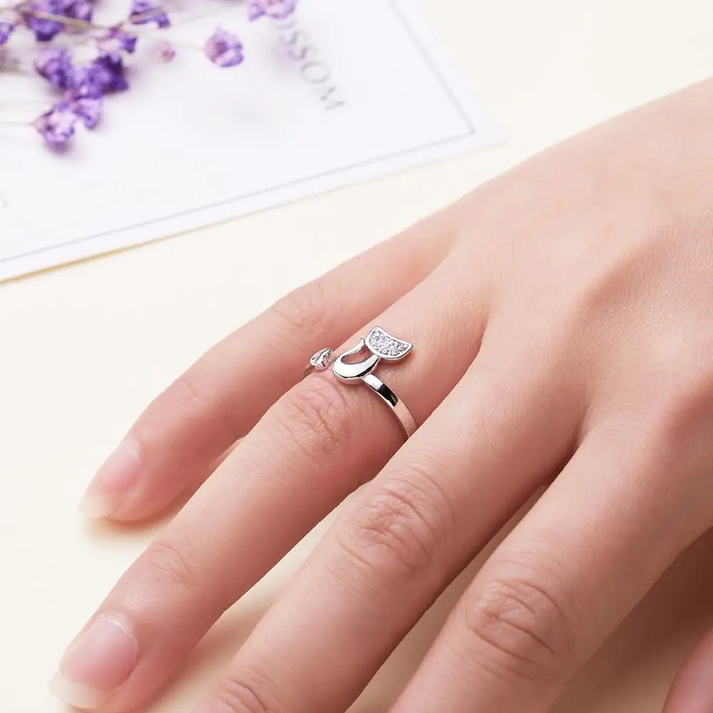 Новые поступления опал лист Кольца Cat для женщин Регулируемый Размеры кольцо