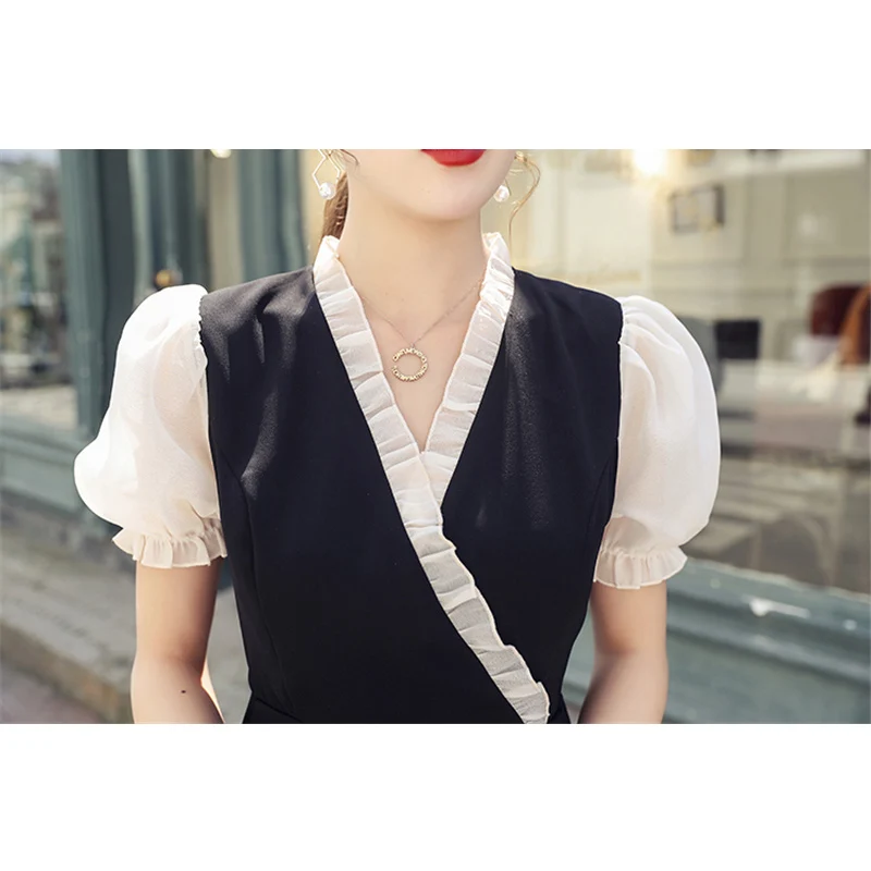 Модный сетчатый женский комбинезон BGTEEVER в стиле пэчворк с V образным вырезом и