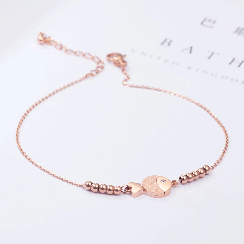 Модный браслет на ногу YUN RUO 2020 из розового золота дизайнерская цепочка с милыми