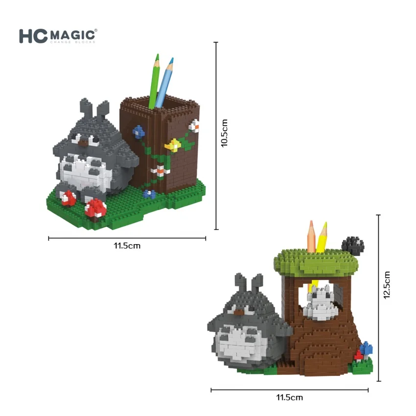 Мини-кубики HC Мультяшные Строительные кирпичи для детей игрушка Тоторо аниме