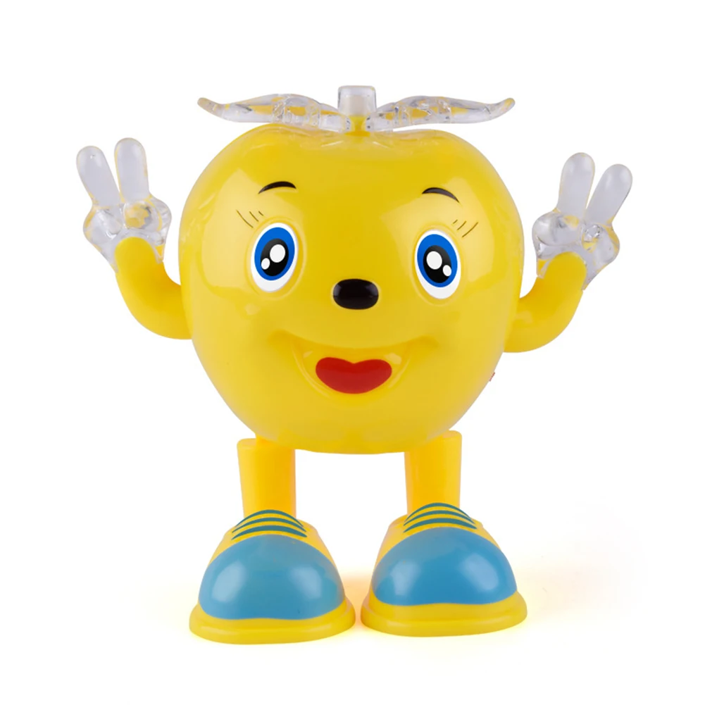 Cute Electric Toy Dancing Lightining Apple Robot with LED Flashing Music Kids Interactive Toys for children brinquedos juguetes