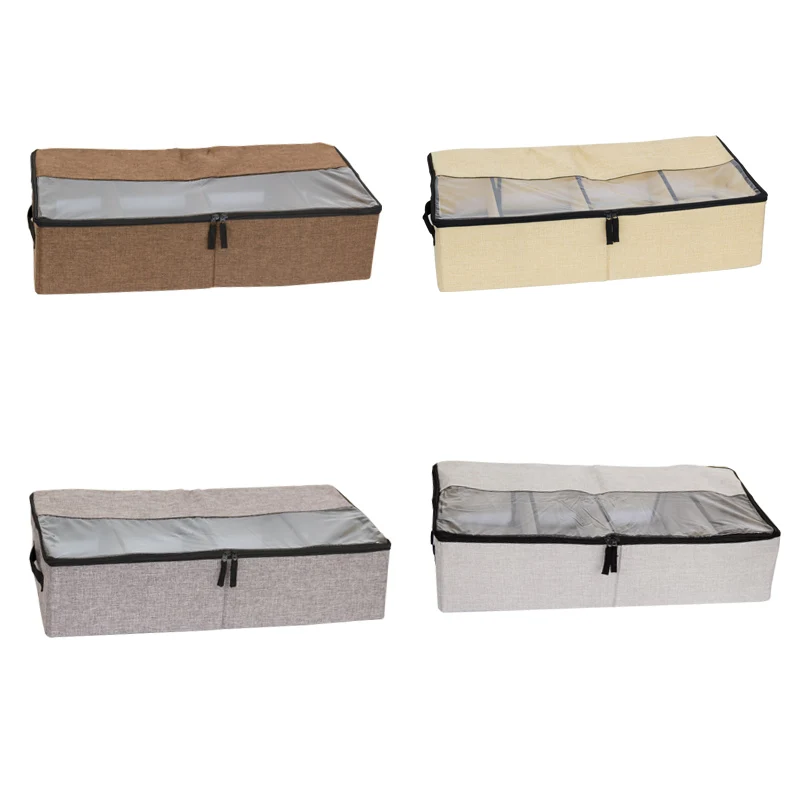 Multi-function chest quilt with a bag of thick cloth art transparent shoe box and anti-dust moisture-proof bed collection b | Дом и сад
