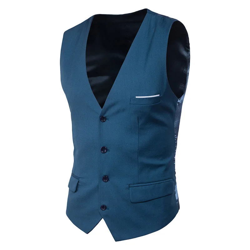 AOWOFS 6XL жилет Для мужчин Solid Slim Fit мерсеризации Homme Plus Размеры Повседневное костюм