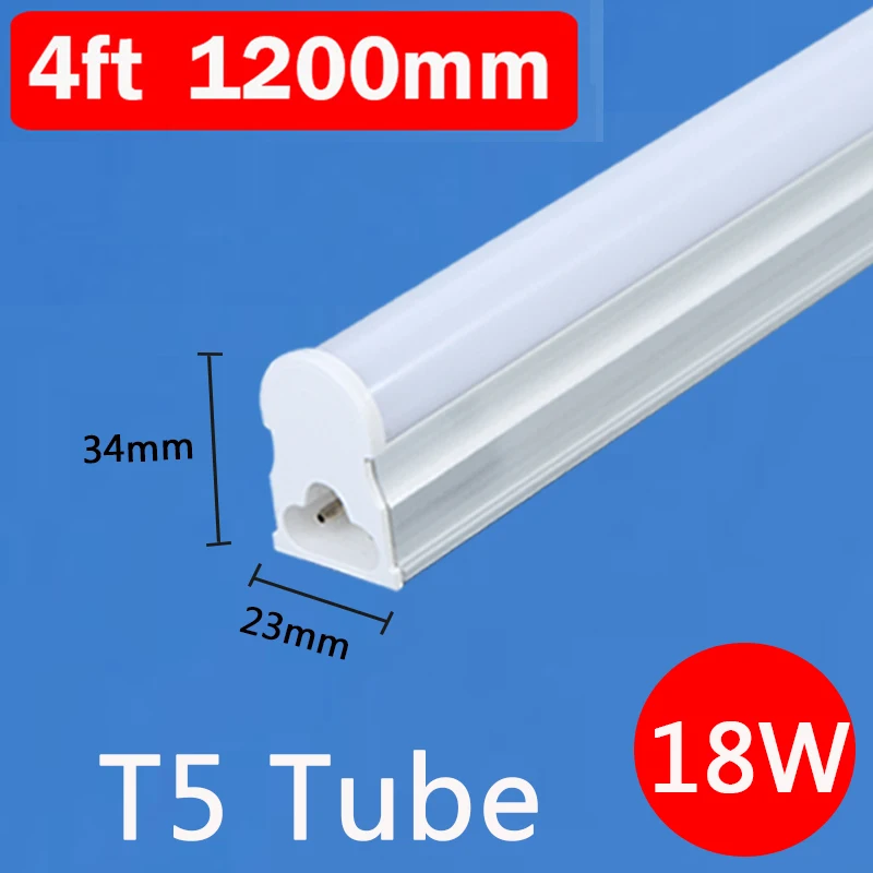 18W T5 120cm 4ft 120 см светодиодный ламповый светильник 220 В лампа T8 T5 трубка 1200 мм 600 мм 3 фута 4 фута лампада Led настенный светильник ампула холодный теплый белый для дома - Испускаемый цвет: 18W T5 120cm 4ft