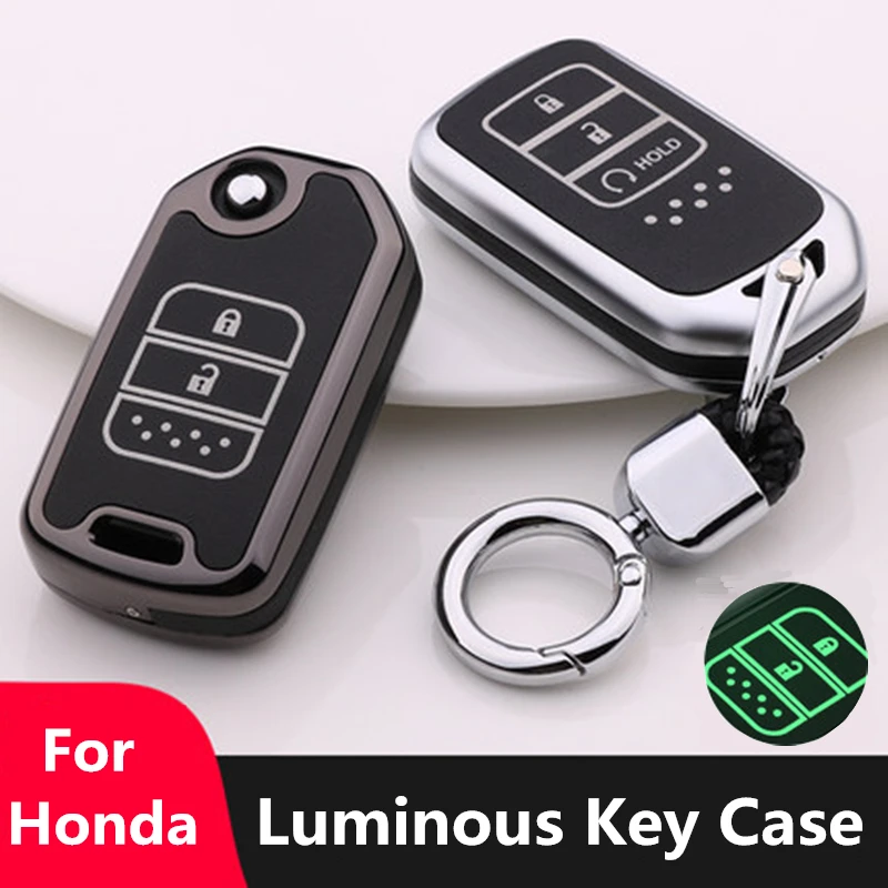 Световой цинковый сплав кожа ключ чехол крышка брелок для Honda вариабельности сердечного ритма CRV XRV FIT Accord CRIDER SPIRIOR пилотный гражданский VEZEL CITY JADE аксессуары