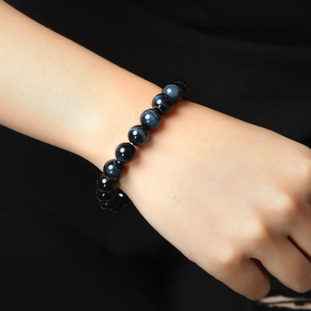 Высокое качество синий из тигрового глаза с Буддой Браслеты эластичность