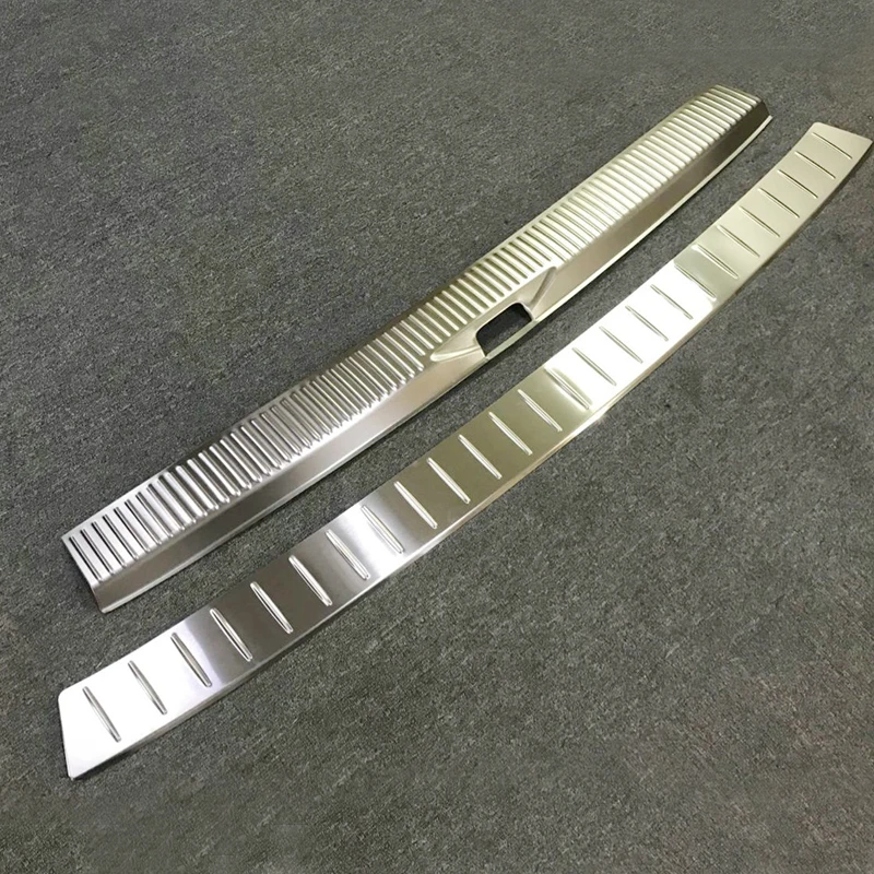 2 шт. внутренняя и внешняя защитная накладка на задний бампер из нержавеющей