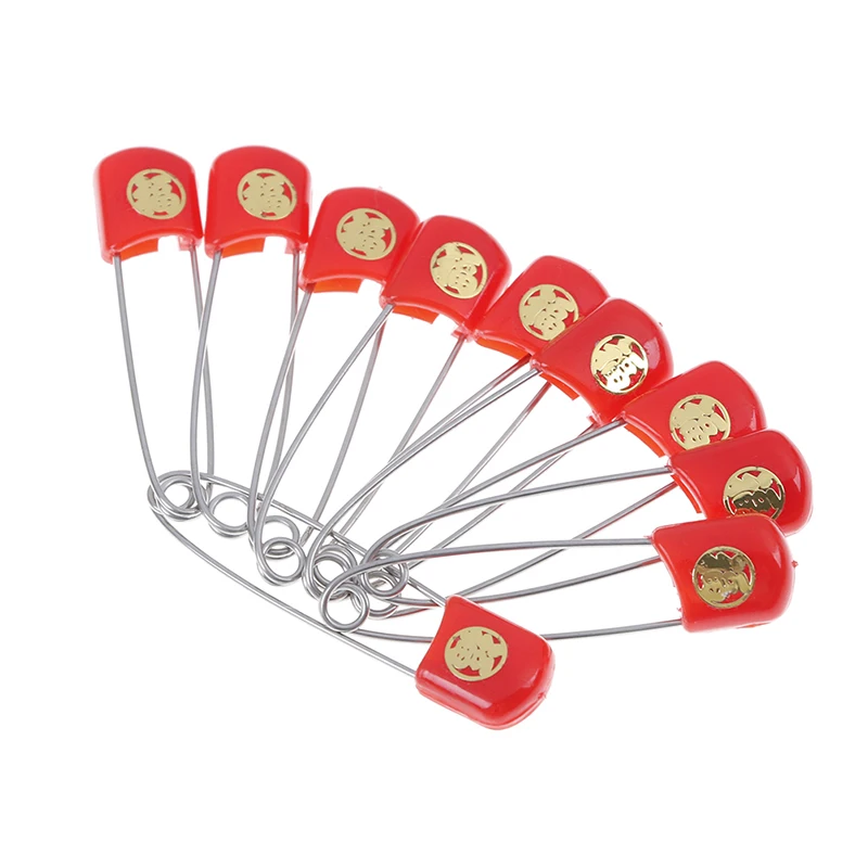

20Pcs/lot DIY Red Color Safety Pins Findings Safe Secure Clips for Baby Care Shower Cloth Diaper Pins Brooch Holder