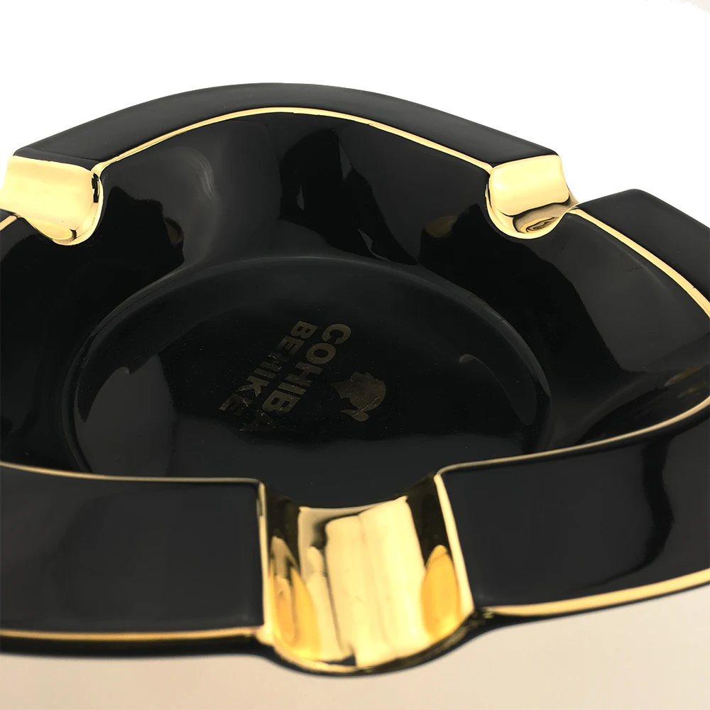 Пепельница с тремя ясенями черная пепельница для сигар Настольная керамическая