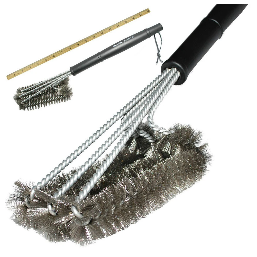 

Rugged Grill Cleaning Brush BBQ Tool Grill Brush 3 Stainless Steel Brushes in Provides Effortless Cleaning BBQ Accessories