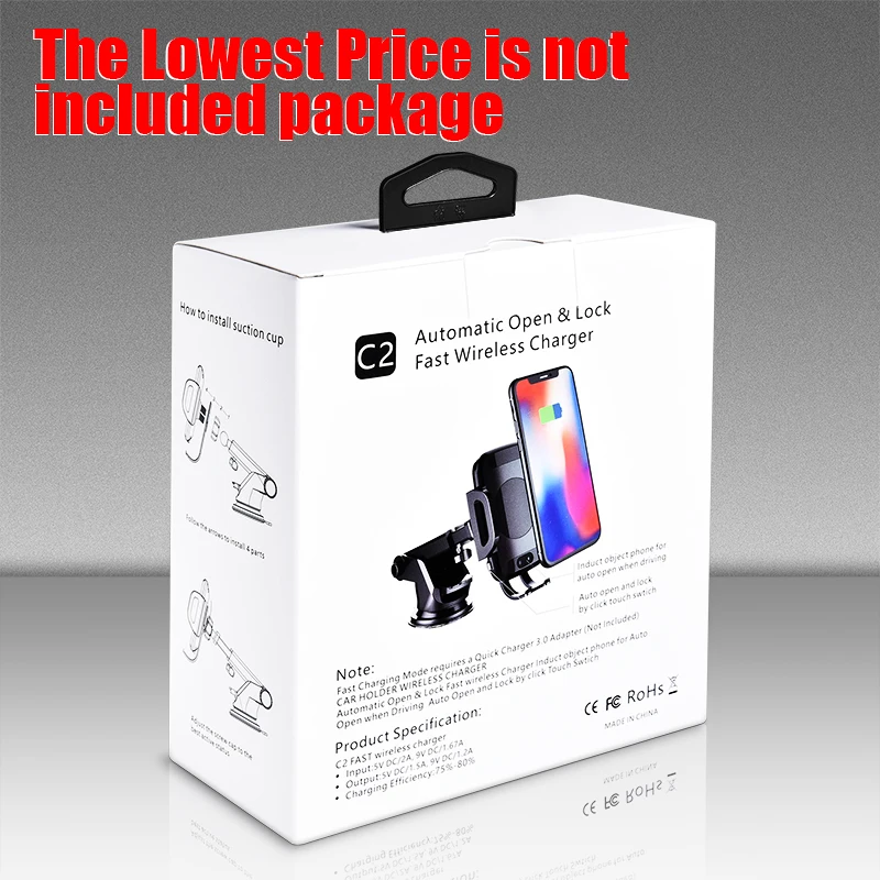 Qi автомобильное беспроводное зарядное устройство для iPhone X 8/8 Plus samsung S8 S9 Автоматический Инфракрасный датчик Беспроводное зарядное устройство держатель телефона