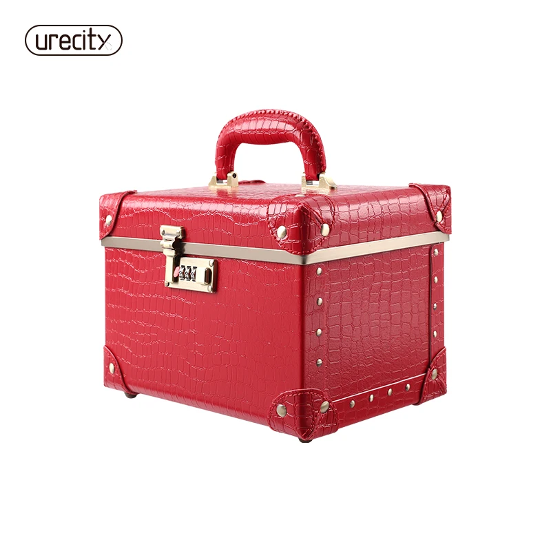 Косметический Чехол Urecity из крокодиловой кожи красная модная женская сумка