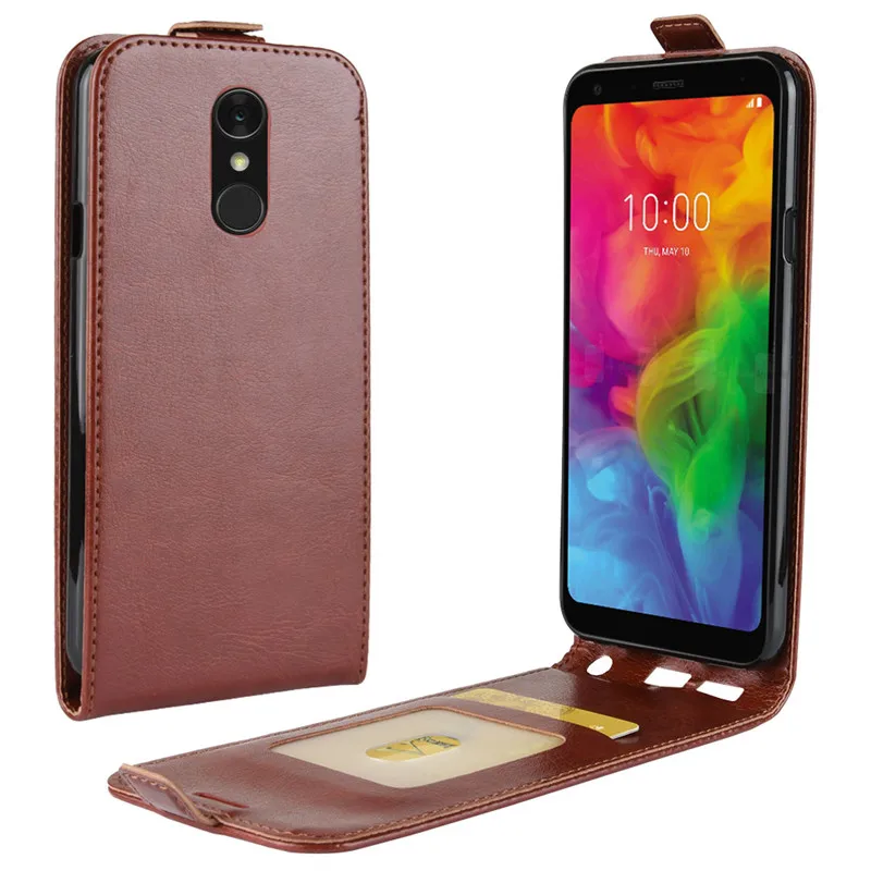 Чехол из искусственной кожи для LG Q7 защитный чехол с откидной крышкой и