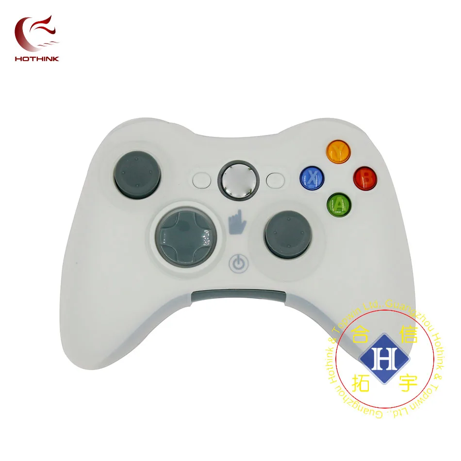 Белый HOTHINK защитный силиконовый чехол, мягкий чехол для xbox 360, контроллер xbox 360, тонкий геймпад - Цвет: Белый
