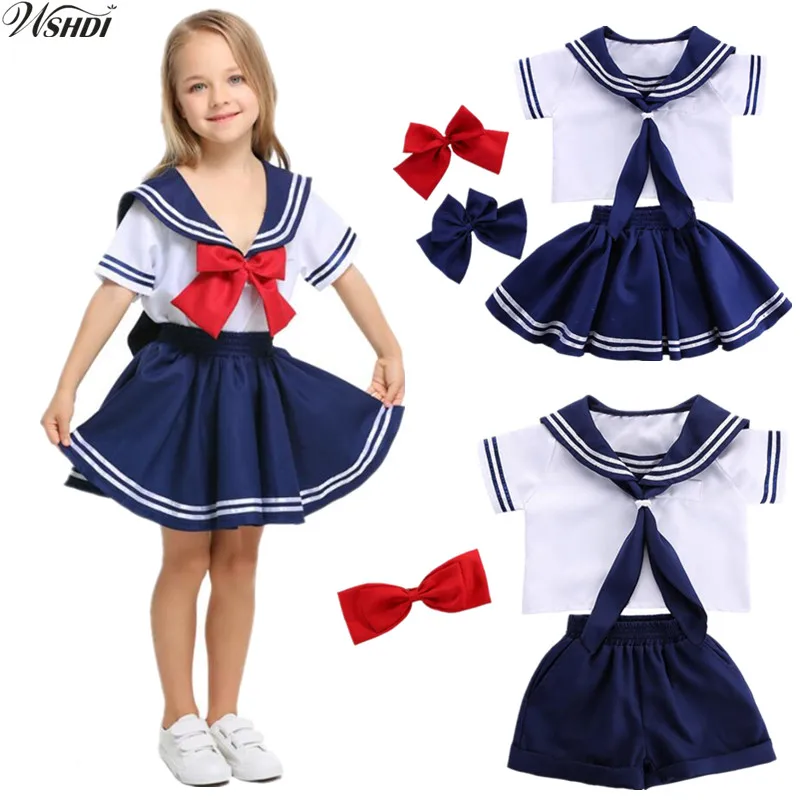 

Kids Halloween Costumes Girls Boys Sailor Cosplay Children Navy Shirt Role play Fantasia Disfraces Masquerade Party Fancy Dress