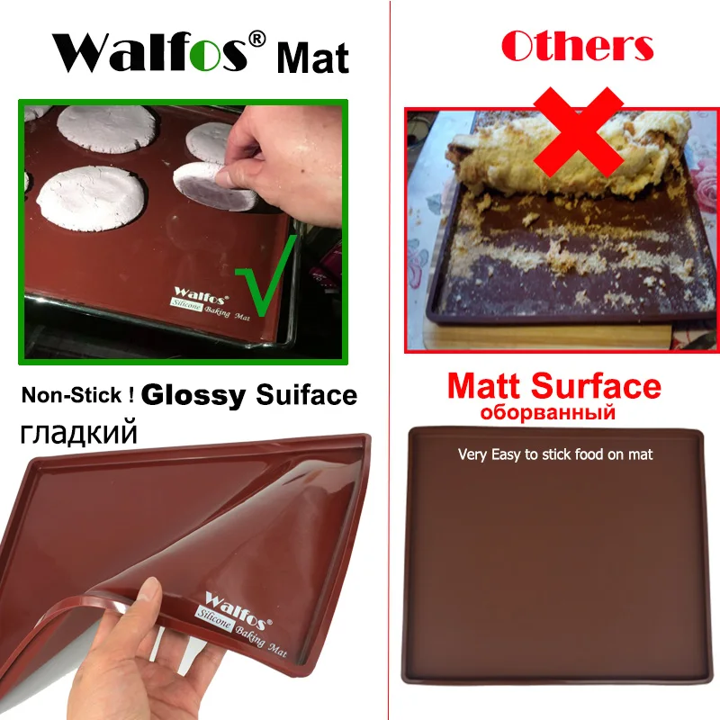 WALFOS пищевой силиконовый коврик для выпечки DIY Многофункциональный коврик для торта антипригарный вкладыш для духовки Швейцарский рулон коврик для выпечки инструменты для выпечки