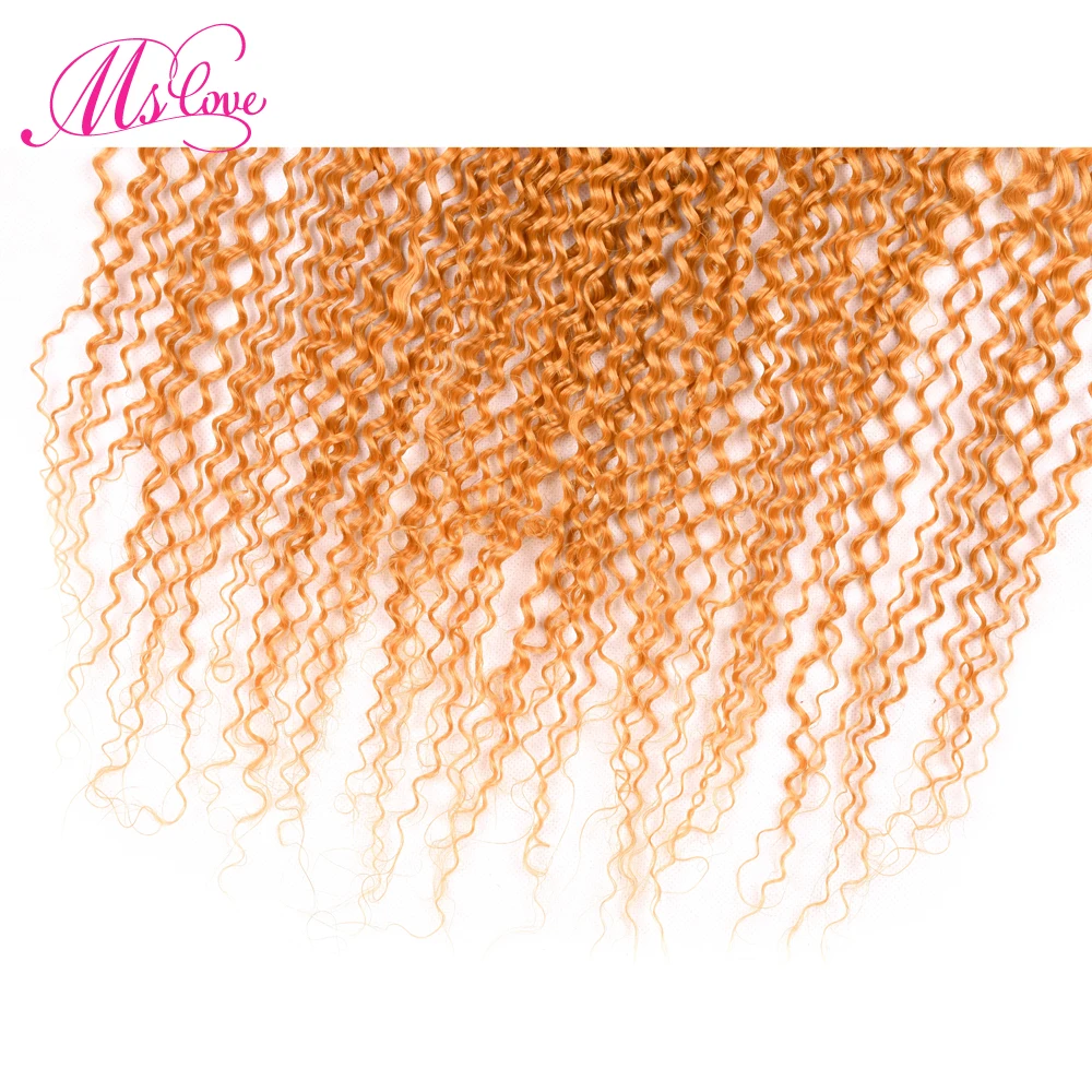 MS Love предварительно цветные оранжевые пучки с фронтальной кудрявые человеческие