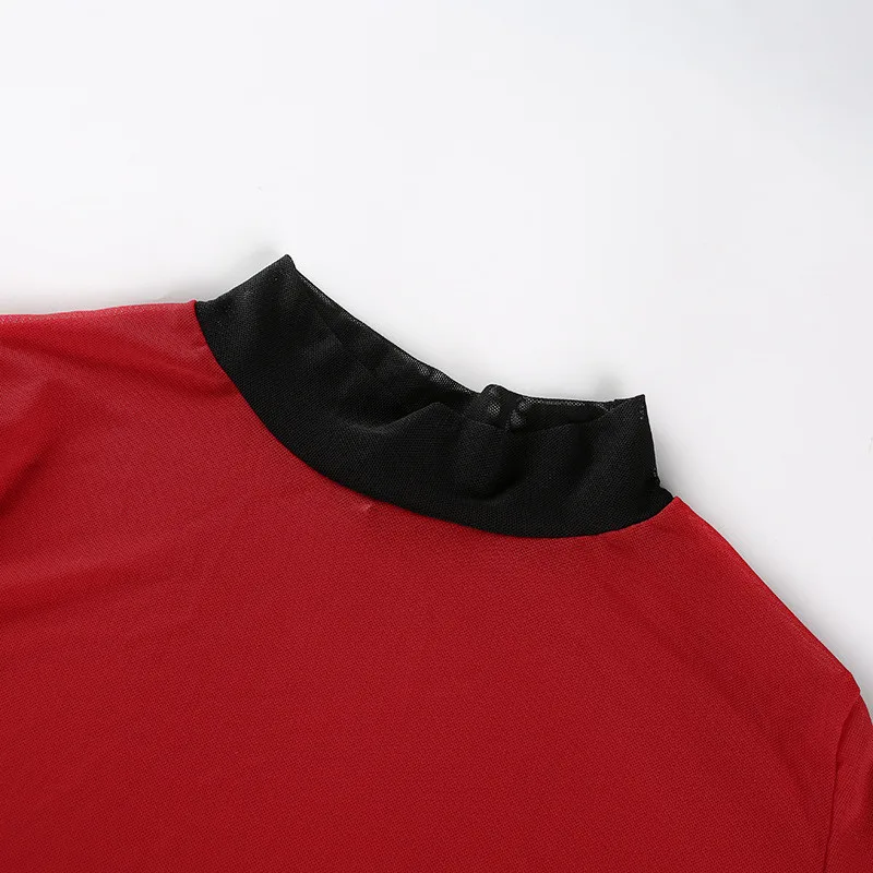 Женские сексуальные прозрачные майки с длинным рукавом женские Модные водолазки