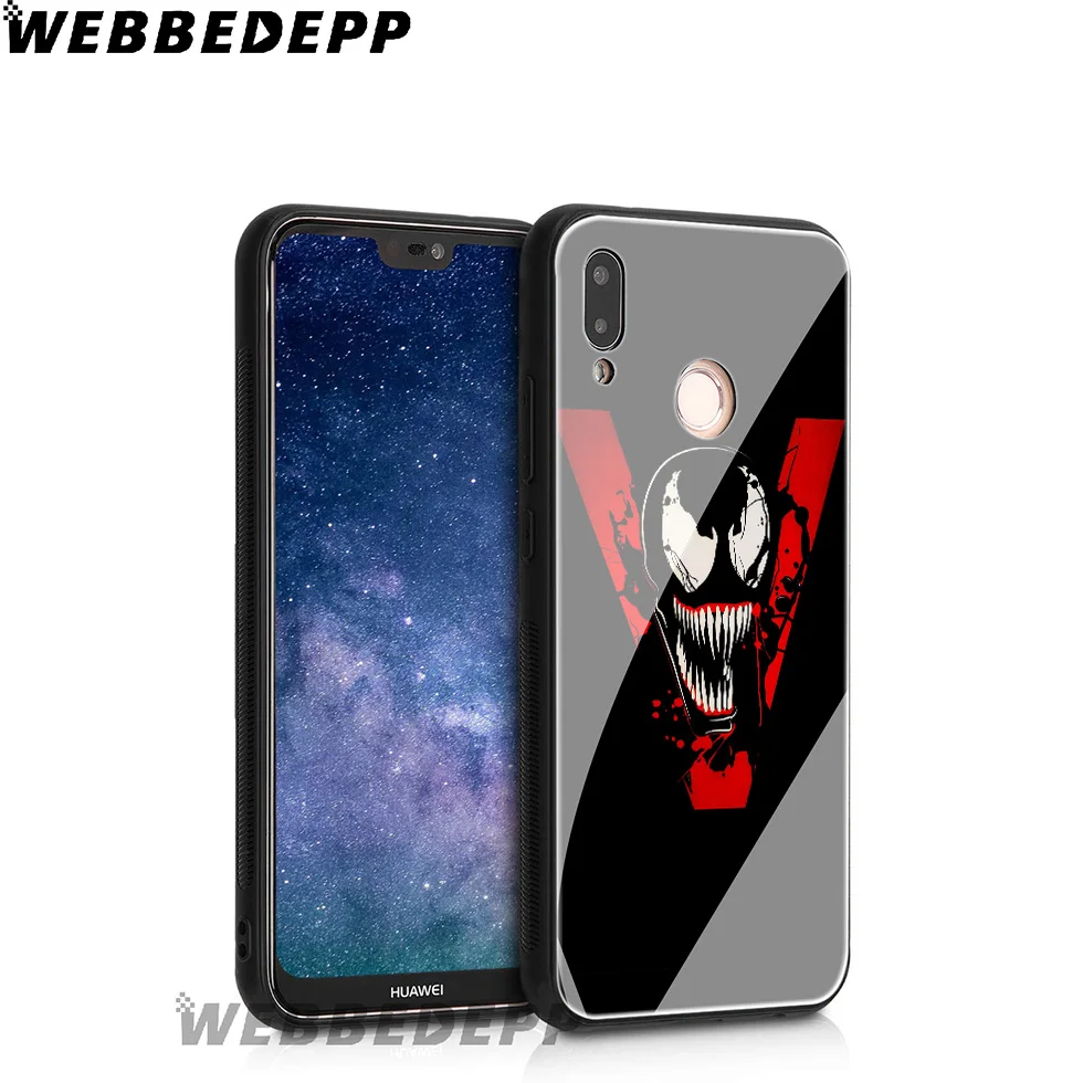 WEBBEDEPP Venom Movie Tempered Glass Case for Huawei Mate 20 P20 P10 P Smart 2019 2018 &amp Honor 10 9 8X 7A Lite Pro |