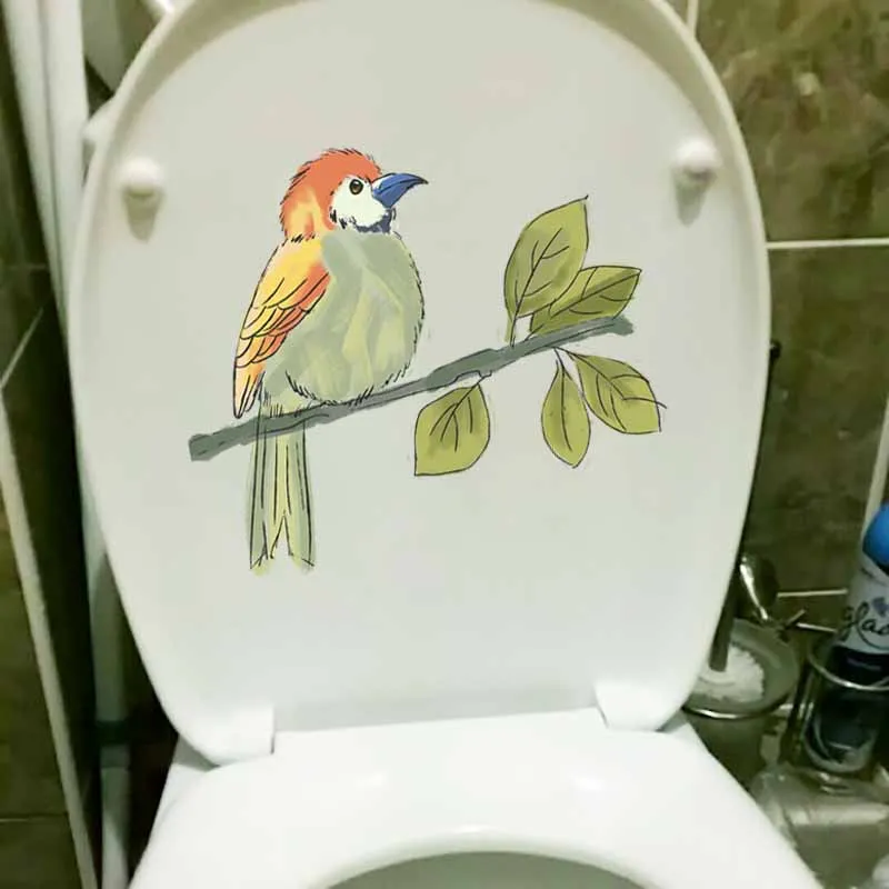 YOJA 23 4X20 2 см WC наклейки для унитаза домашний декор Классический стиль цветок птицы