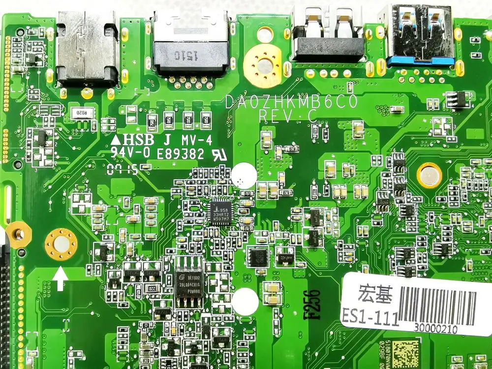 Оригинальная материнская плата для ноутбука ACER ES1 111 N2840 DA0ZHKMB6C0 протестирована