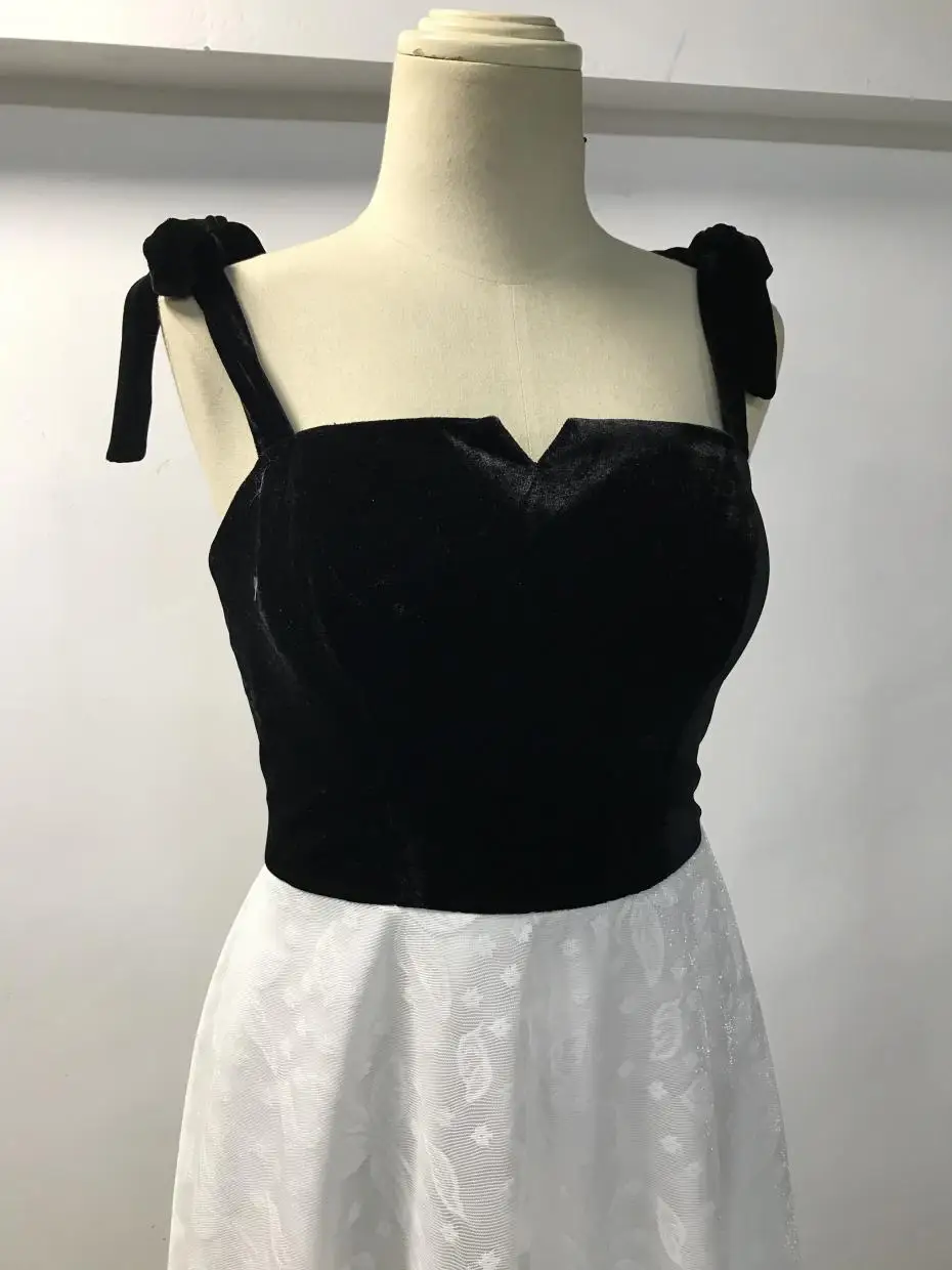 New White And Black Long Prom Dresses 2018 Sweetheart Bow Sash Floor Length Tulle Party Dress Evening Gowns | Свадьбы и торжества