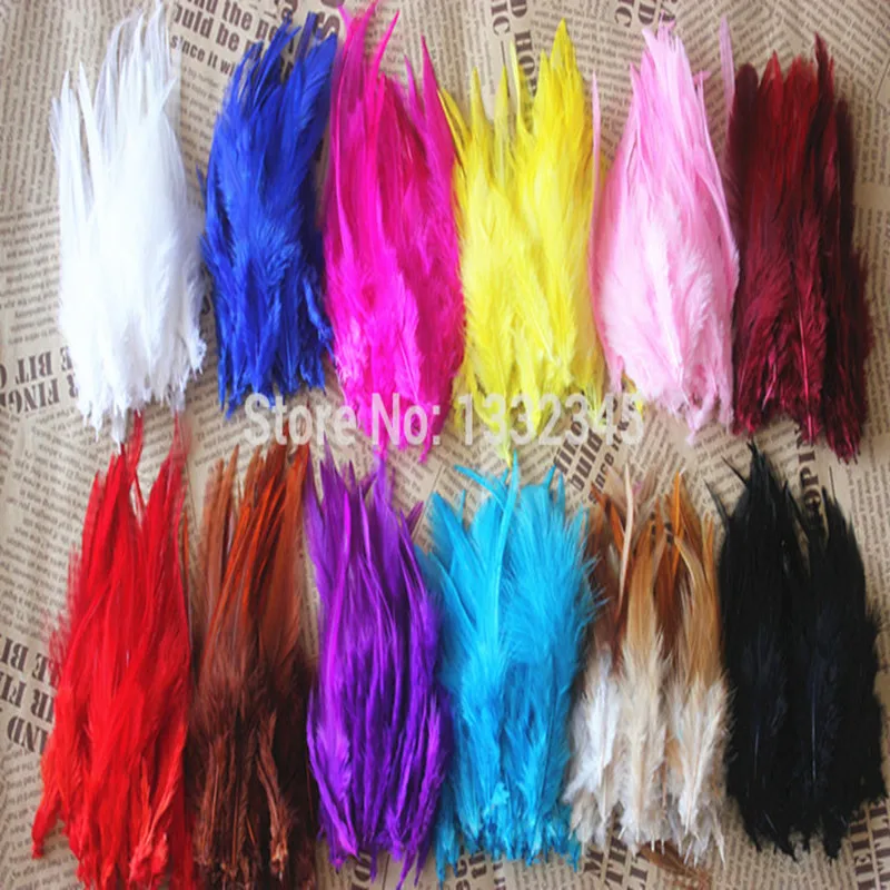 

1000pcs/lot 9-16cm 4-6.23" Pheasant Chicken Rooster feather sinamay hat/party mask Hair extension 12 colors