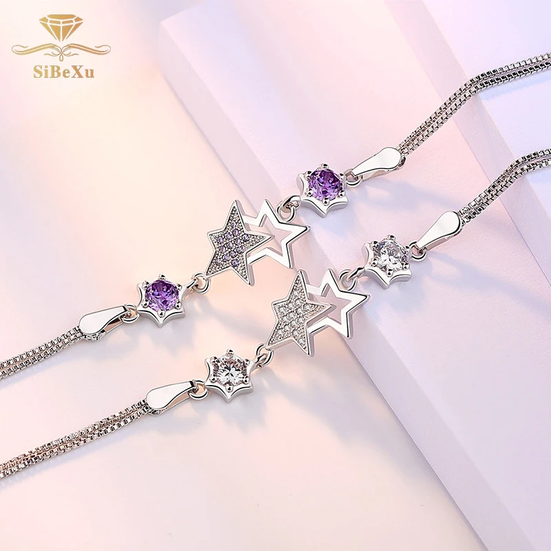 Высокое качество стерлингового серебра 925 Австрийский Кристальный Браслет