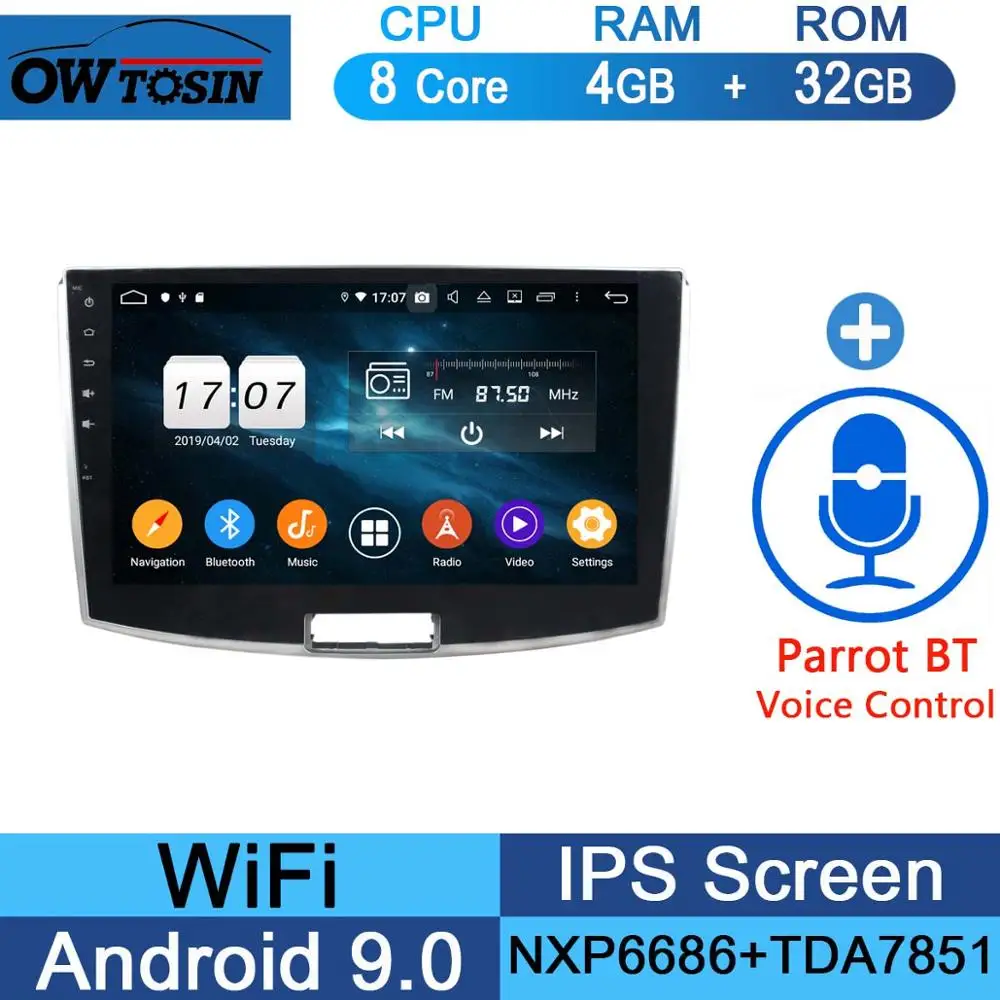 32G Parrot BT Android 9,0 ips Восьмиядерный Автомобильный DVD радио плеер 4 Гб ram+ 64 Гб rom gps Navi для VW Magotan Passat B6 B7 CC 2012- CarPlay - Цвет: 32G Parrot BT