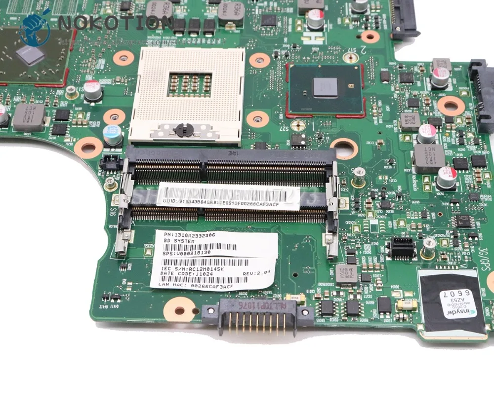 Материнская плата NOKOTION для ноутбука Toshiba Satellite L650 L655 HM55 DDR3 HD4500 gpu V000218030 V000218130 V000218140