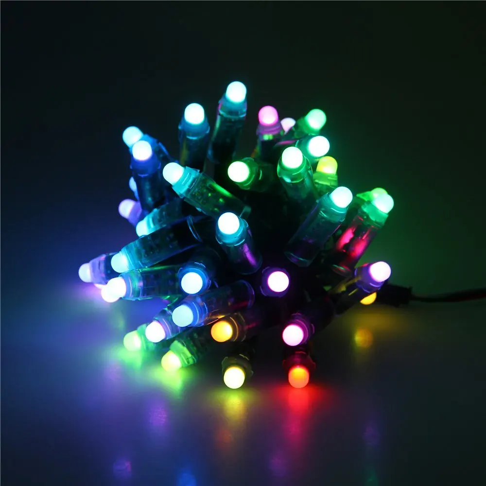 

12mm WS2811 2811 IC RGB LED Module String Light IP68 Waterproof 5V Full Color LED Point Pixel Lights for Christmas Holidays