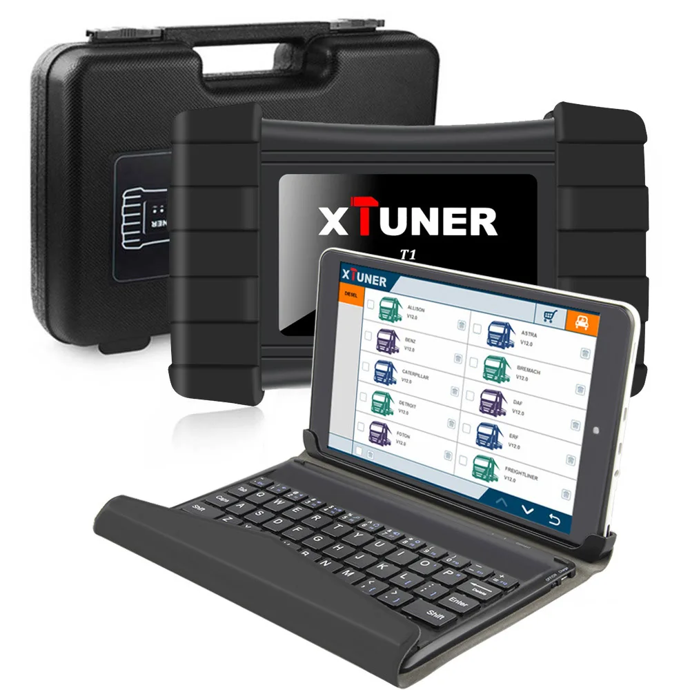 T1 with win10 tablet XTUNER T1 тяжелых грузовиков Авто Интеллектуальный диагностический инструмент Поддержка Wi-Fi Чтение информации ECU, чтение DTCs, стирание DTCs, ABS+ WIN10 планшет - Цвет: T1 with win10 tablet