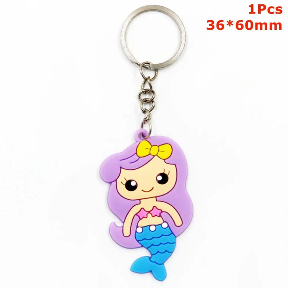Cute Keychain 2 Taoup 1 шт. милый мультфильм резиновый маленький брелок для ключей «русалка» с днем рождения Русалка тема вечерние украшения для украшения девочки вечерние сувениры - Цвет: Cute Keychain 2