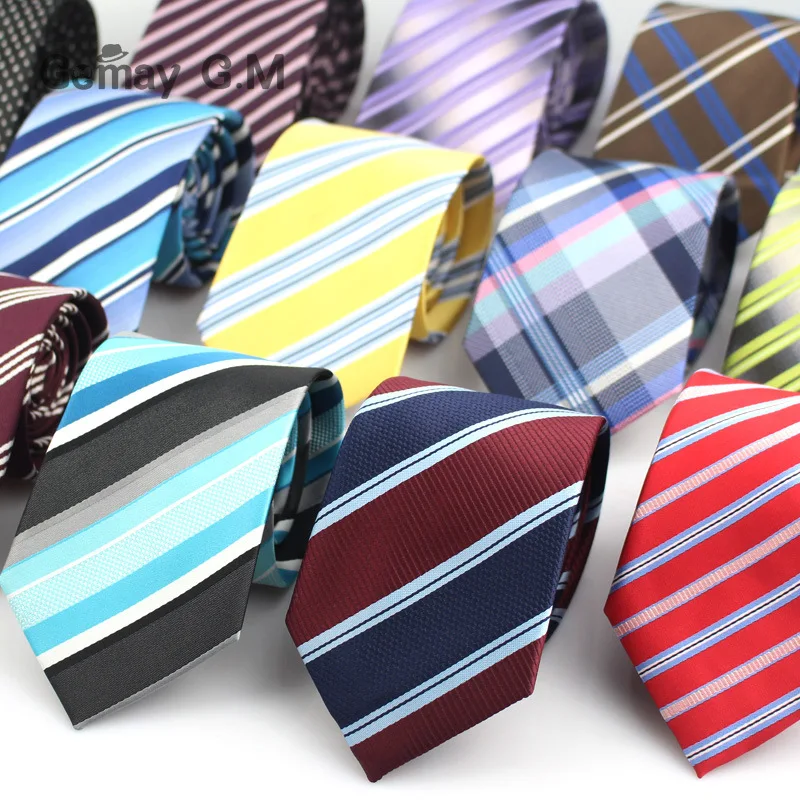 

Fashion Classic Silk Ties for Men 7.5cm Width Striped Mens Neckties for Wedding Business Formal Wear Suit Jacquard Woven Tie