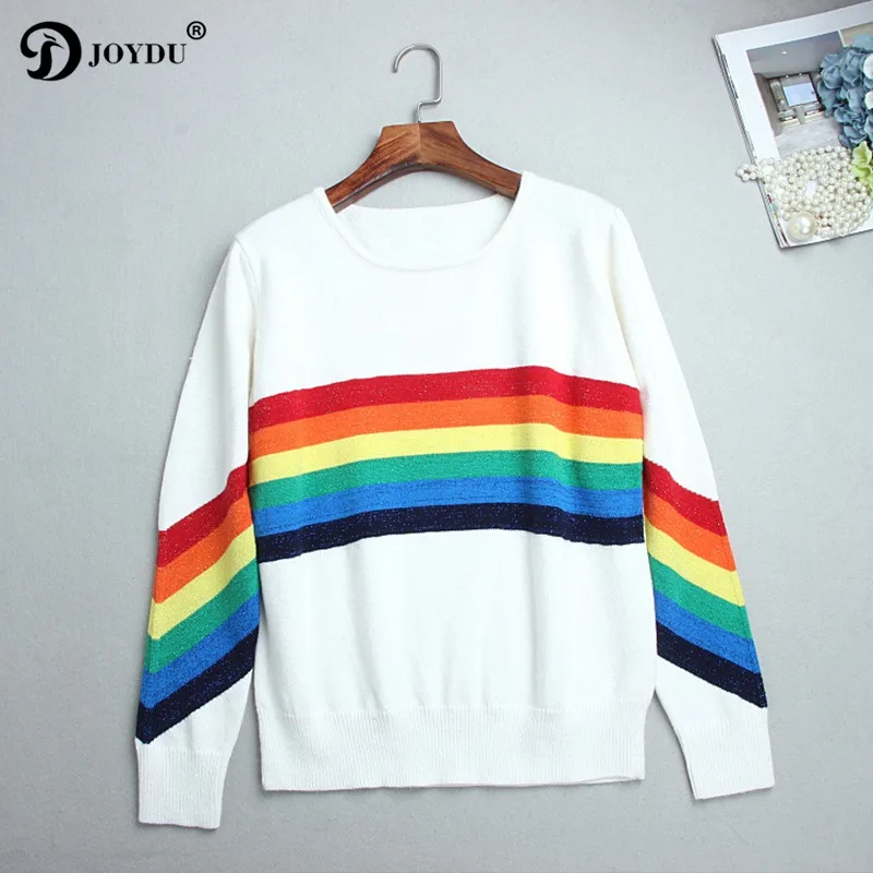 Фото BIG SALE! Knit Sweater Women 2018 Fashion Runway Design Rainbow Patchwork harajuku Loose Winter Pullovers Tops Jumper pull femme Женская BIG SALE! Knit Sweater Women 2018 Fashion Runway Design Rainbow Patchwork harajuku Loose Winter Pullovers Tops Jumper pull femme Женская