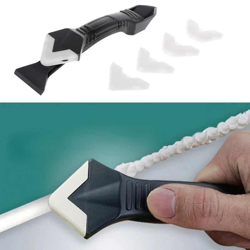 

DIY 3 In 1 Sealant Angle Scraper Silicone Trowel Grout Caulk Corner Remover Tool