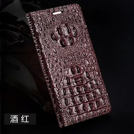 08-Dark red LANGSIDI Натуральная кожа флип Бумажник чехол для телефона крокодиловая задняя текстура для samsung Galaxy s10 s8 s9 plus все ручной работы чехол для телефона - Цвет: 08-Dark red