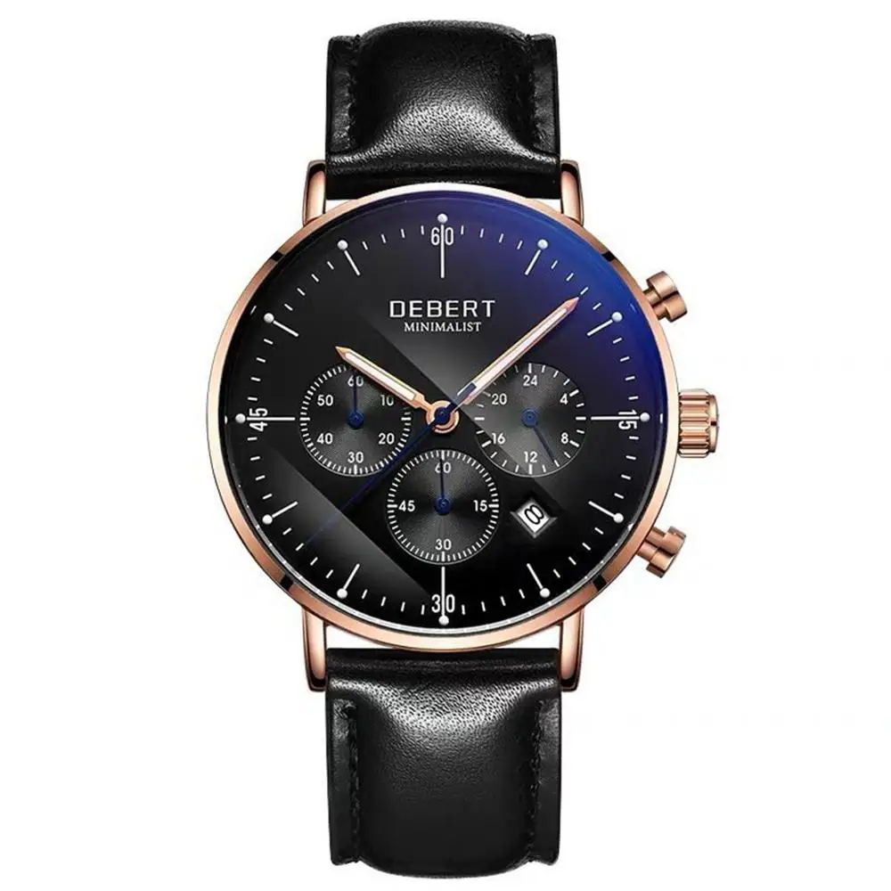 Мужские повседневные кварцевые часы deford водонепроницаемые под стройную одежду