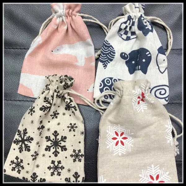

10pcs factory wholesale Gift Pouches jewelry bags animals cat dolphin green leaf size 10x14mm fabric bags candy bags
