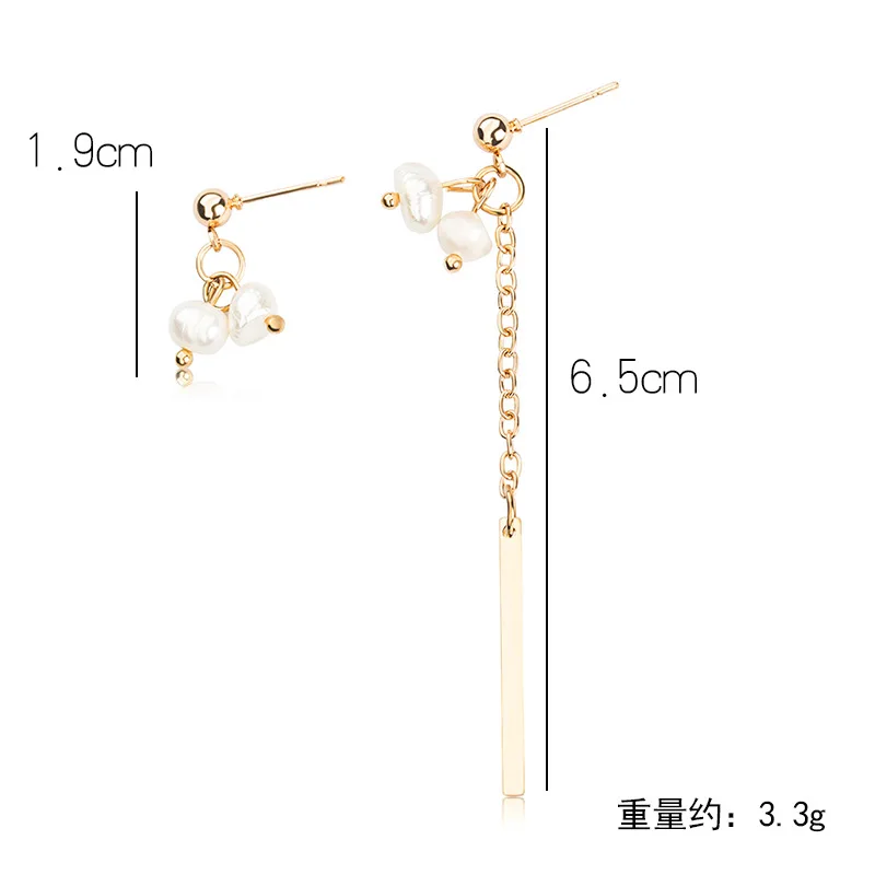 TTMM New Dangle Earrings Asymmetry Imitation pearls Charm BarTessal Drop for women E31 | Украшения и аксессуары