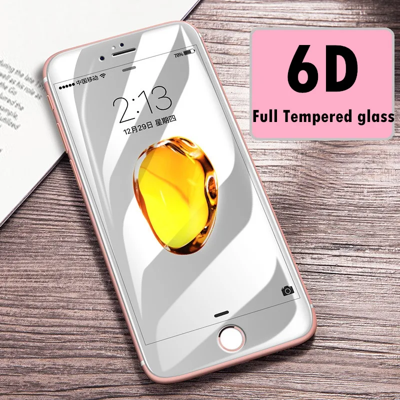 Полное покрытие 6D Защитное стекло для iPhone 6 7 X XS Max XR закаленное защитное стекло для экрана для iPhone 7 6S 8 Plus 7 8 стеклянная пленка