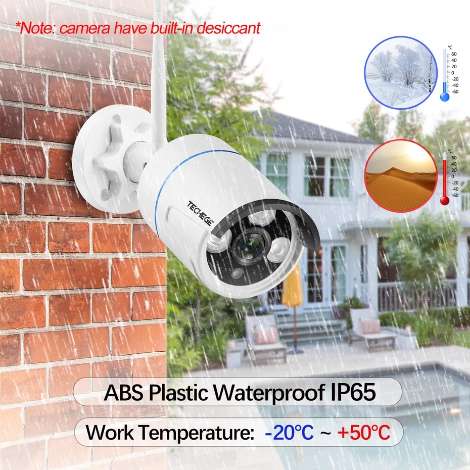 Techege HD Wifi наружная ip-камера 1080P Водонепроницаемая 2.0MP беспроводная камера