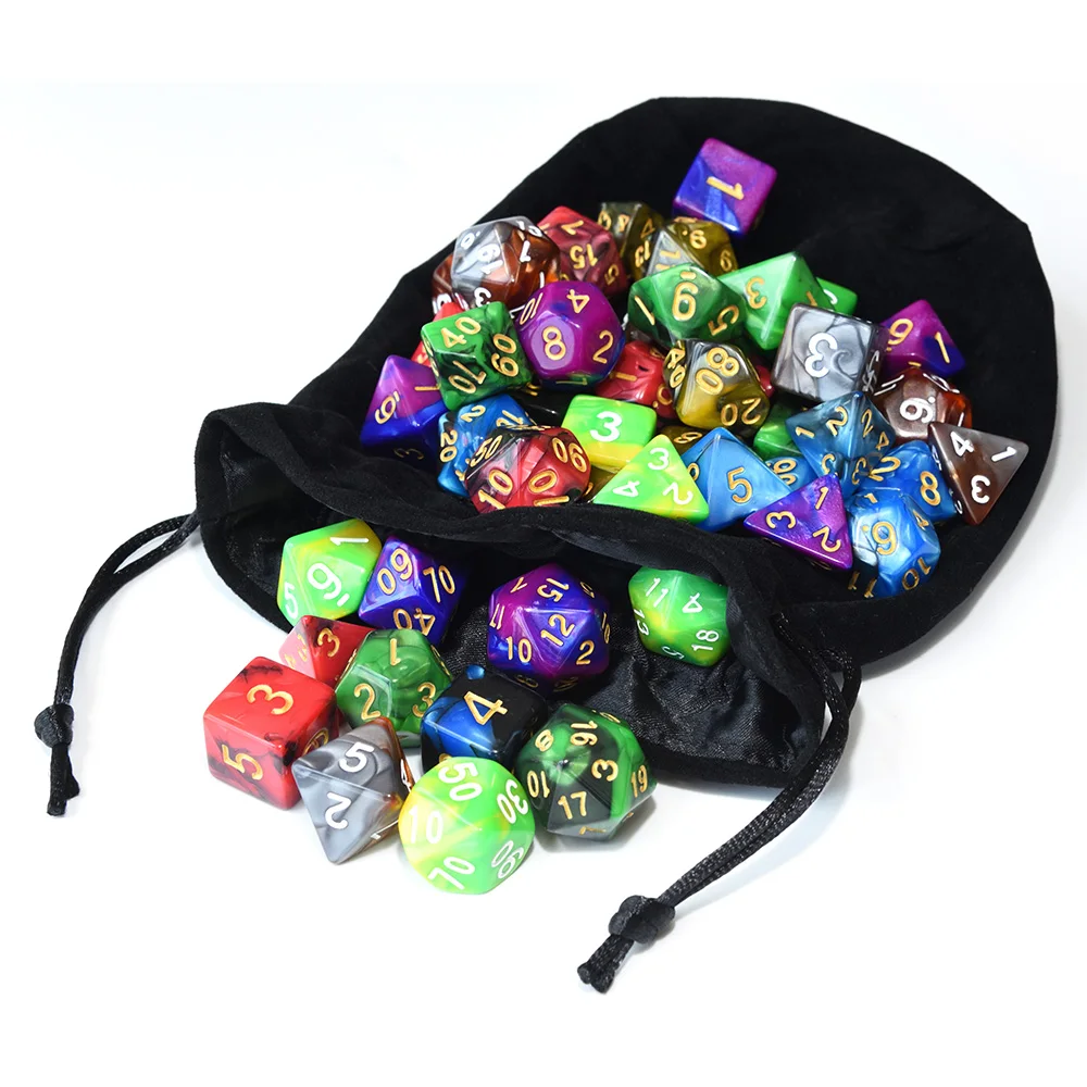 49 шт многогранные кости игральные DND двойной цветные с мешком для Подземелья и