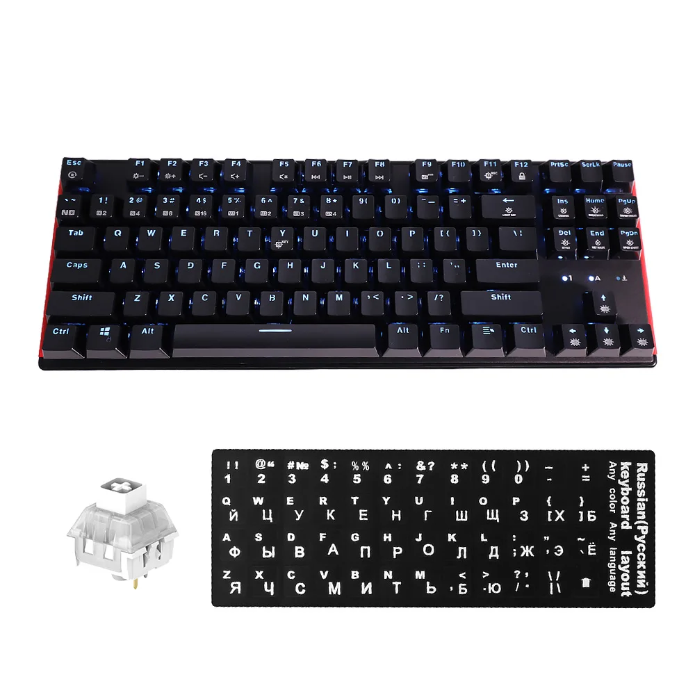 White Switch-Blue Hexgeards GK707 87 ключ геймер механическая клавиатура Kailh коробка переключатель горячей замены анти ореолы белый геймерский коврик для мыши Клавиатура для ПК/Mac/Lap - Цвет: White Switch-Blue