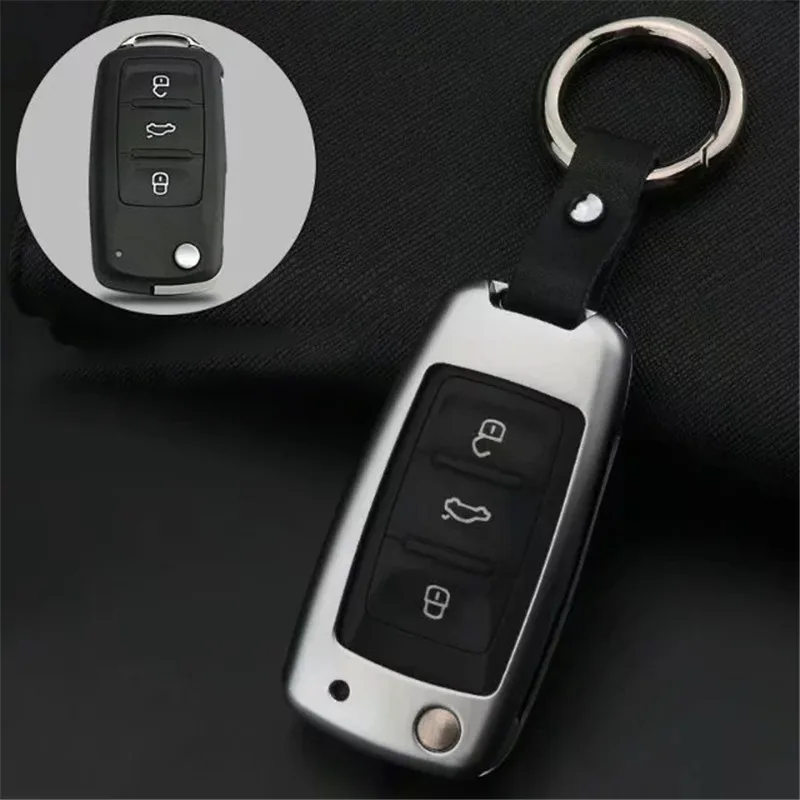 Цинковый сплав чехол для автомобильного ключа VW Polo Golf Passat Beetle Caddy T5 Up Eos Tiguan Skoda A5 SEAT