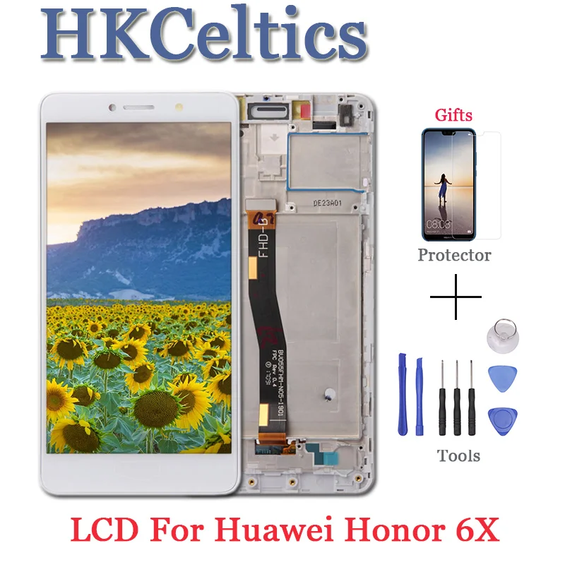 Оригинальный ЖК дисплей для Huawei Honor 6X тачскрин с дигитайзером в сборе рамкой