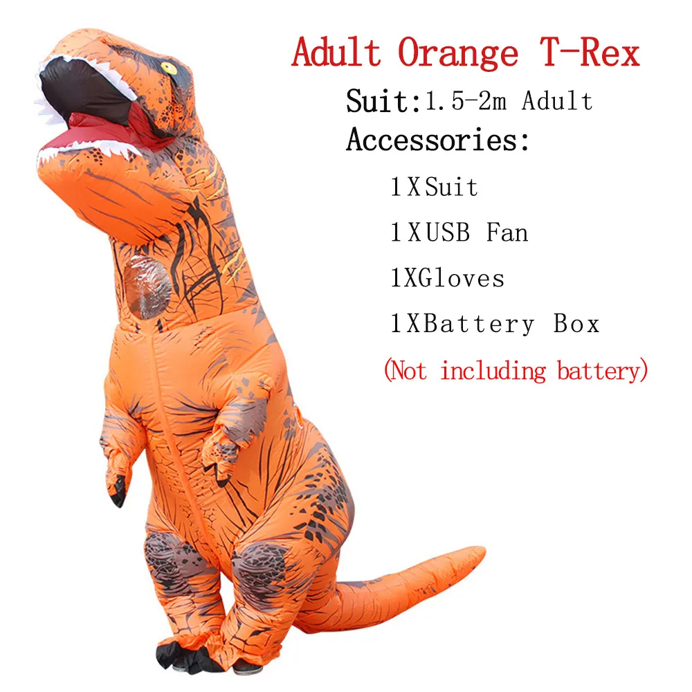 Adult-Orange T-REX талисман надувной костюм на День Благодарения Рождество взрослых детей Аниме Косплей динозавр животных комбинезон подарок Disfraz - Цвет: Adult-Orange