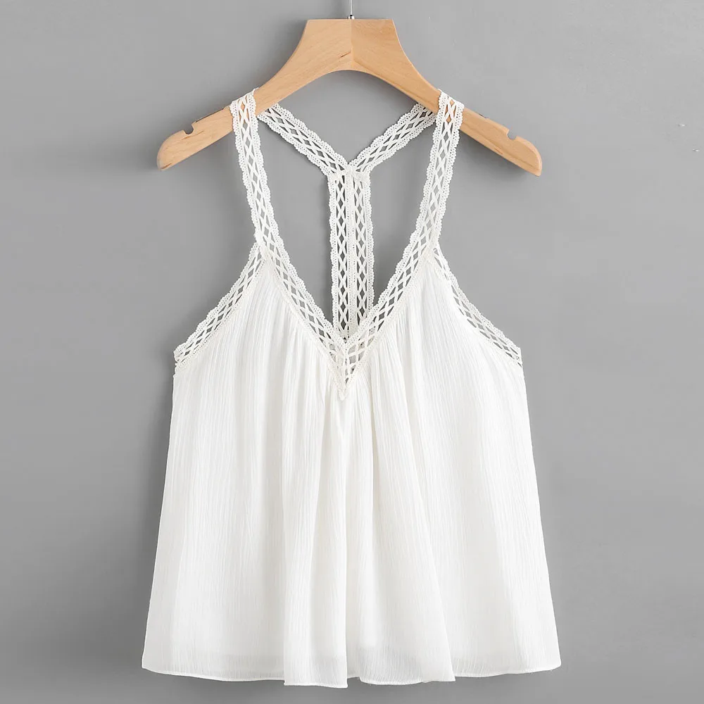 2017 Новых Женщин Вскользь Рукавов Растениеводство Топ Жилет Танк Рубашка Блузка