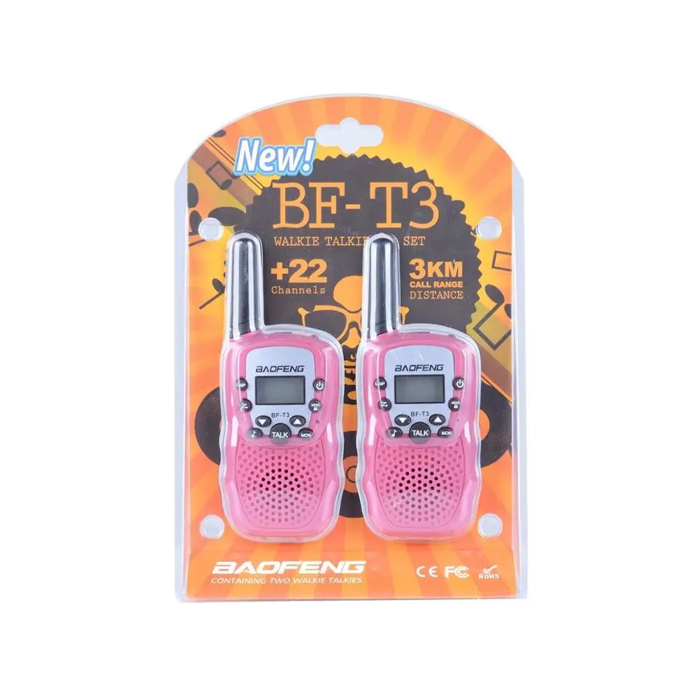 Baofeng портативная рация 2 шт. BF T3 8 каналов двусторонняя связь 10 звонков