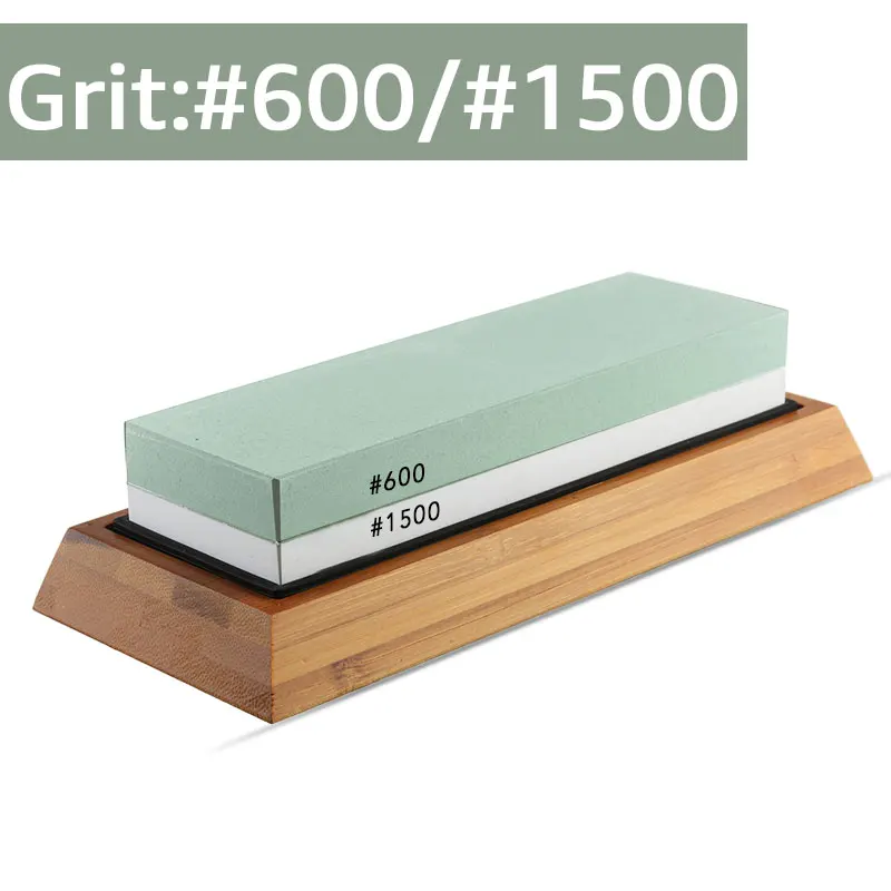 600 1500 with bamboo Ножей, точильный камень для заточки ножей камни точильный камень Системы вода камень хонинговальный Кухня инструмент 2-в-1 240 600 1000 3000 грит - Цвет: 600 1500 with bamboo